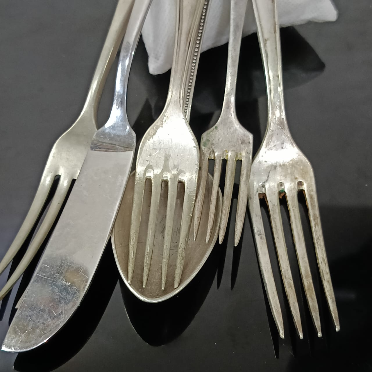 Lot 6 pièces argenté antique