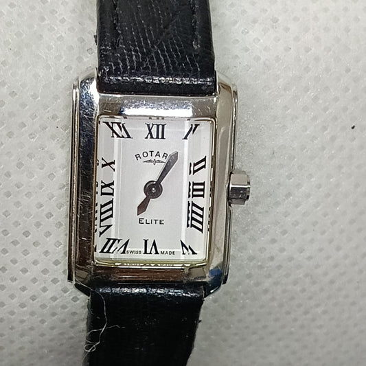 Montre Rotary élite femme original plaqué or blanc