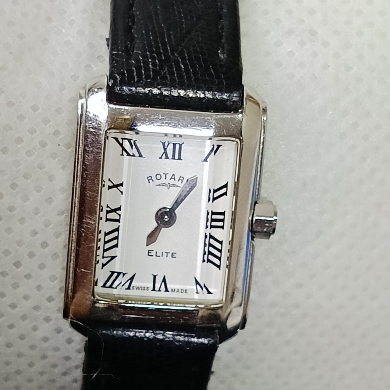 Montre Rotary élite femme original plaqué or blanc