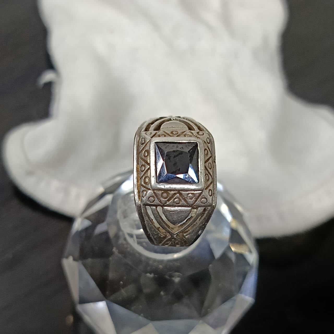 خاتم فضة بحجر أونيكس