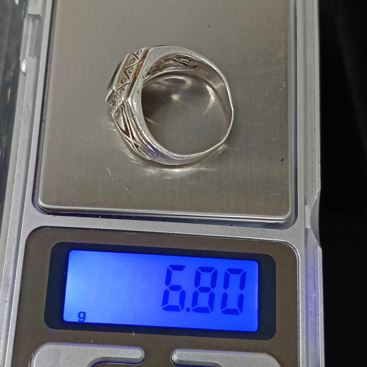 خاتم فضة بحجر أونيكس