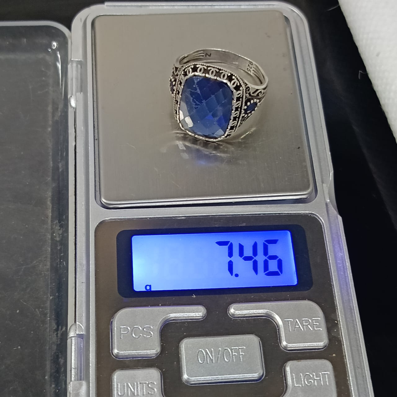 خاتم فضة بحجر تورمالين