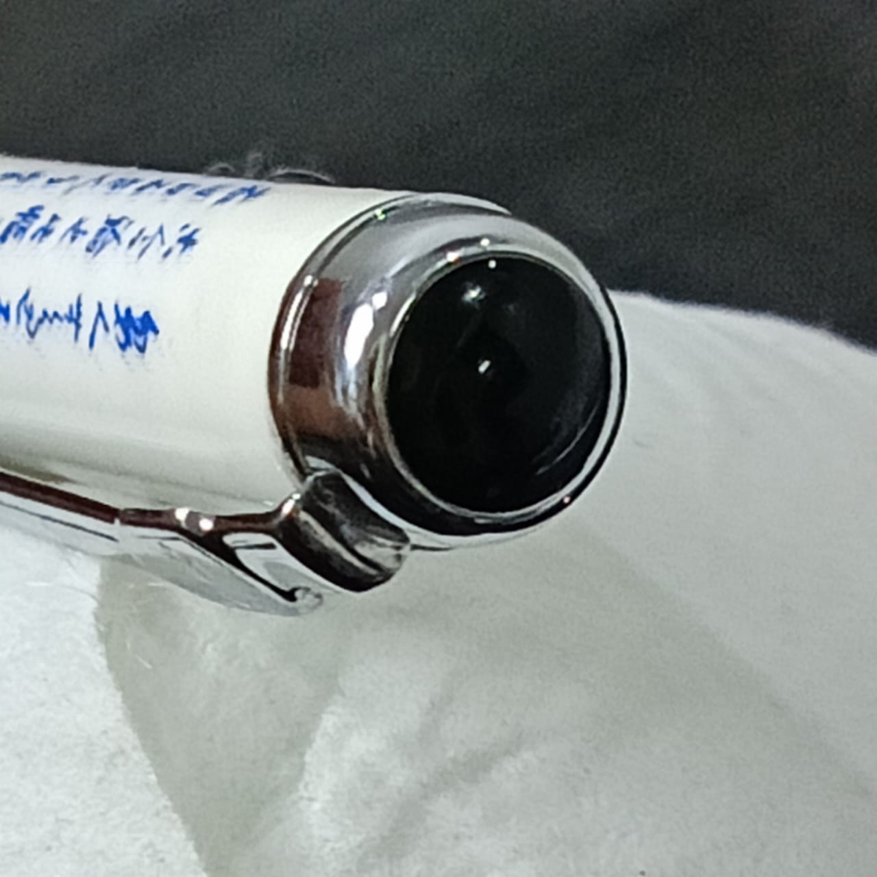 Stylo plume plaqué or 18k blanc original et faïence chinois