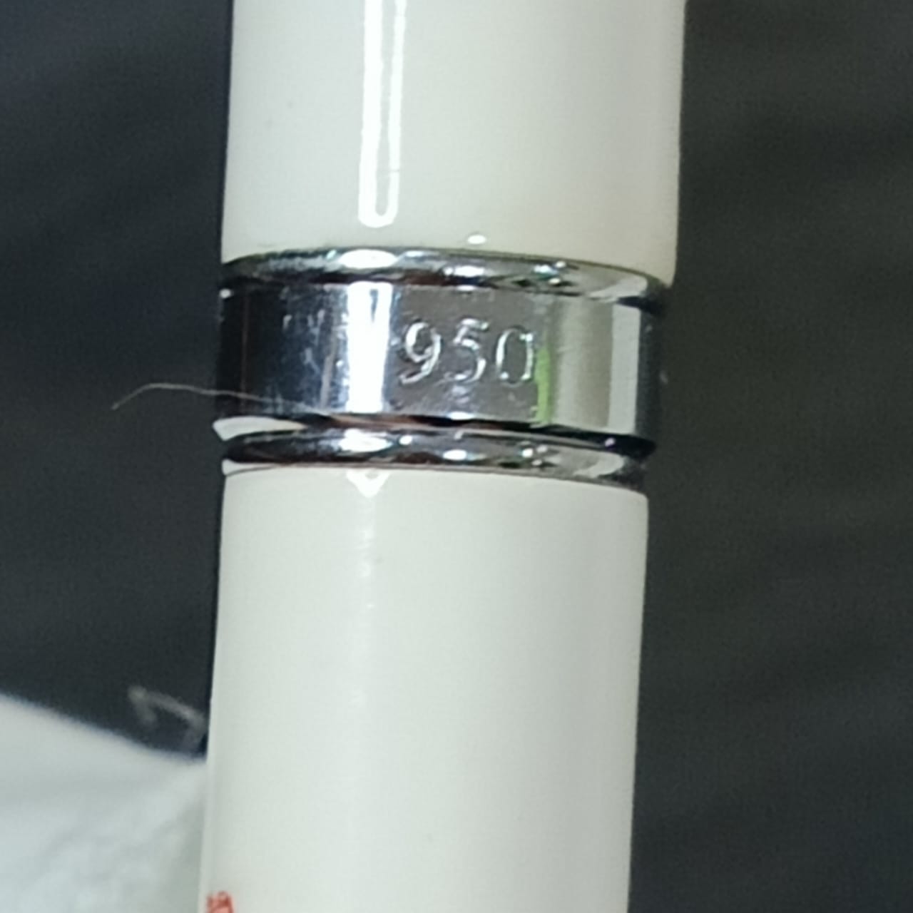 Stylo plume plaqué or 18k blanc original et faïence chinois