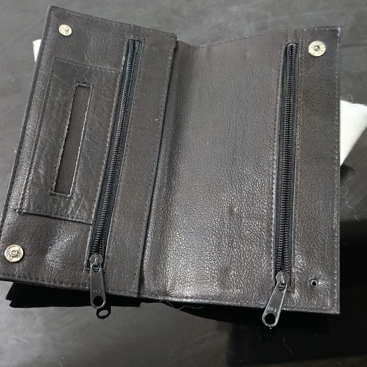 Portefeuille biker en cuir vintage