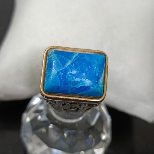 خاتم فضة بحجر فيروز تحفة