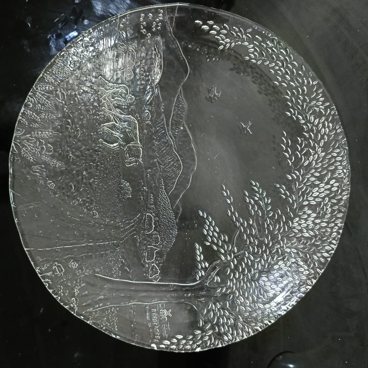 Ancien plat cristal art déco original vintage