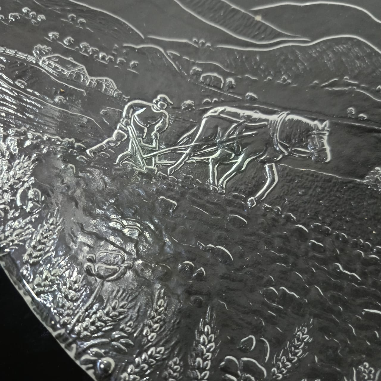Ancien plat cristal art déco original vintage