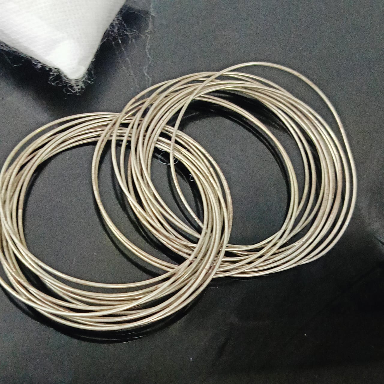 سوار مطلي بالفضة 24 حلقة