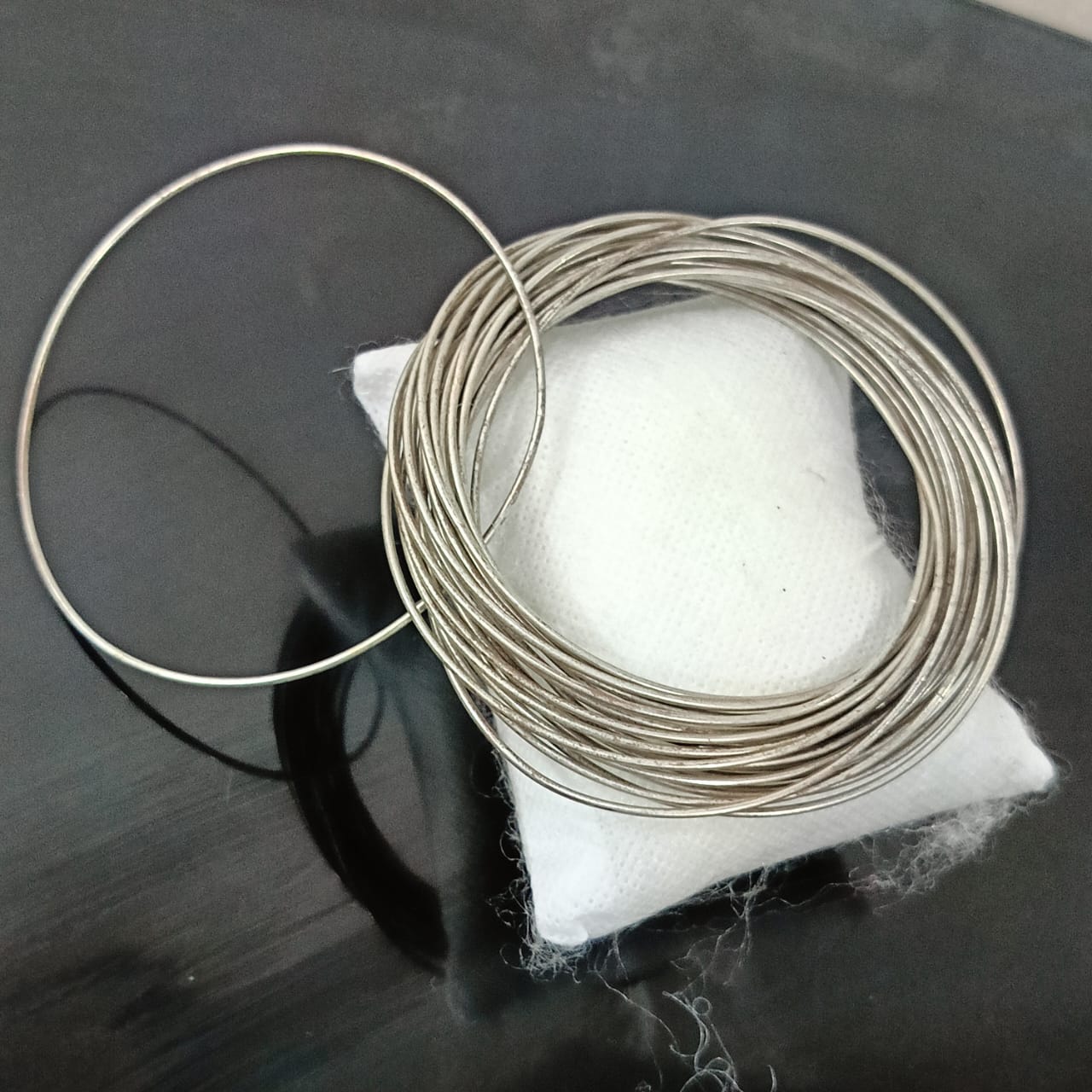 سوار مطلي بالفضة 24 حلقة