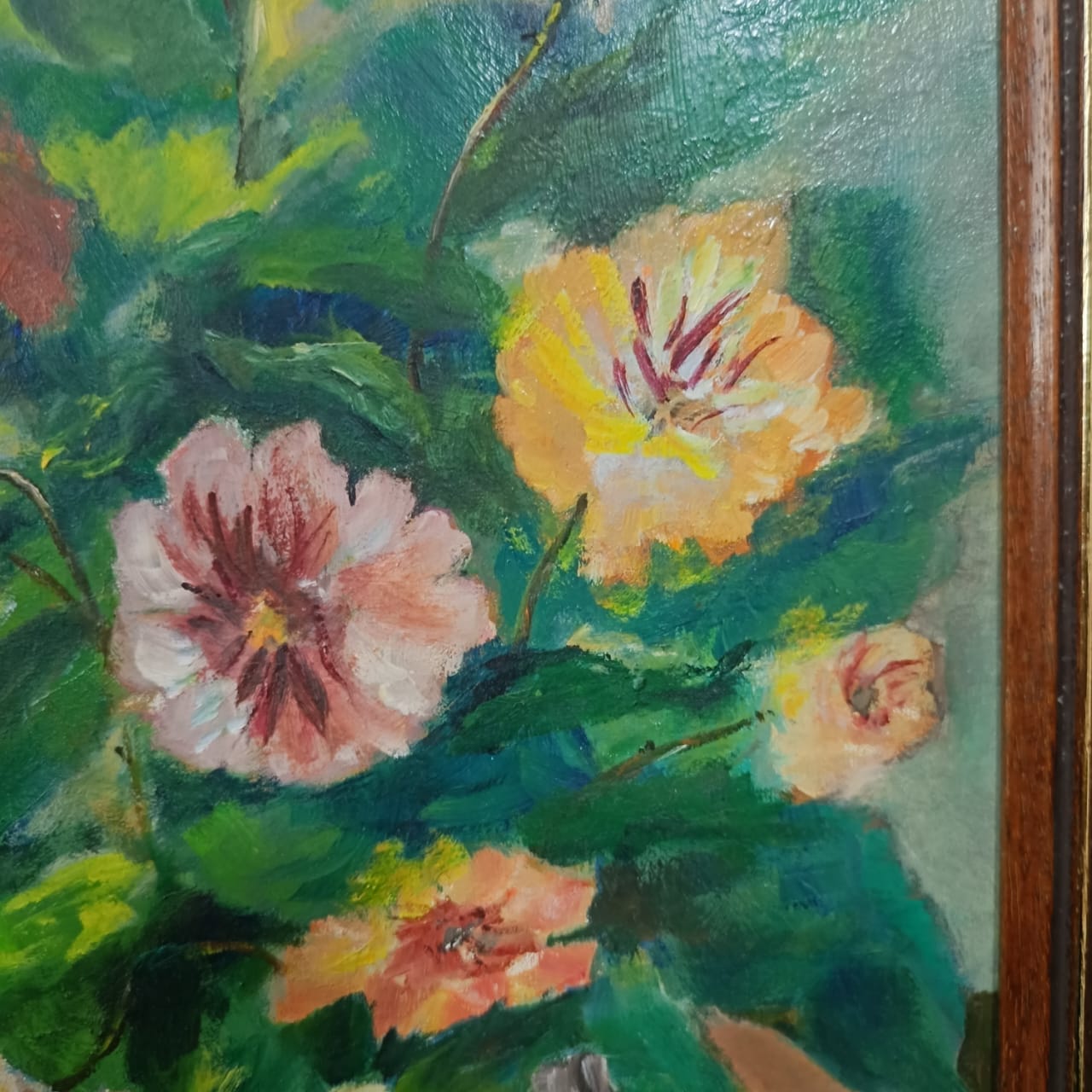 Ancien tableau vintage original signé sur la toile