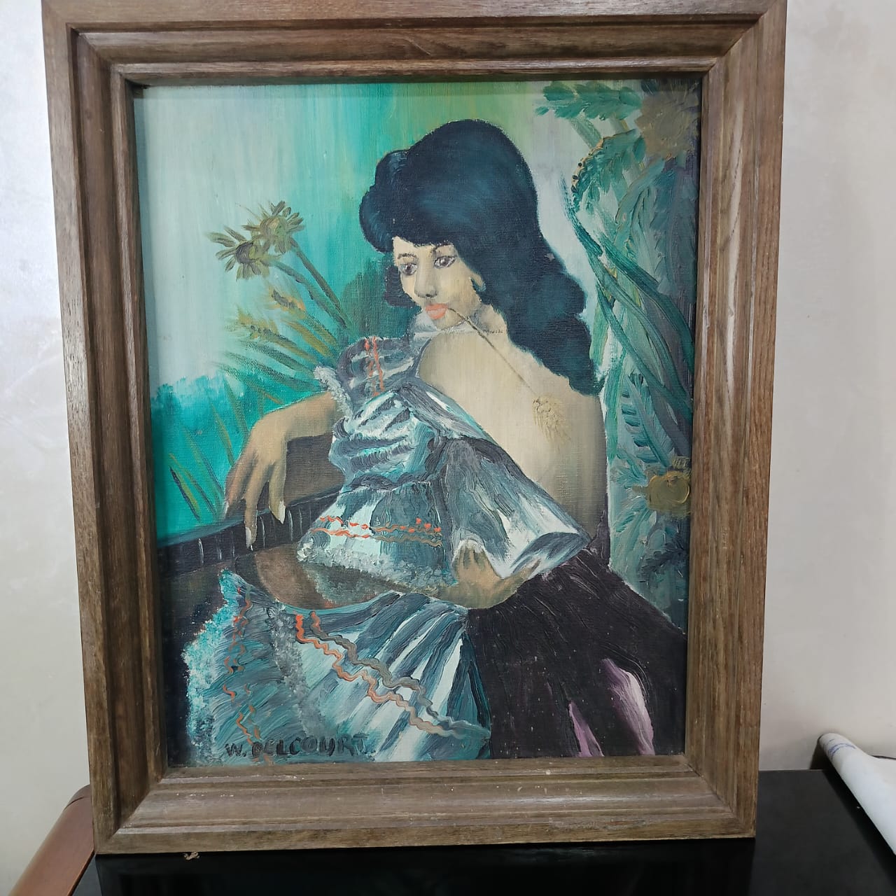 Ancien tableau vintage original sur toile signée