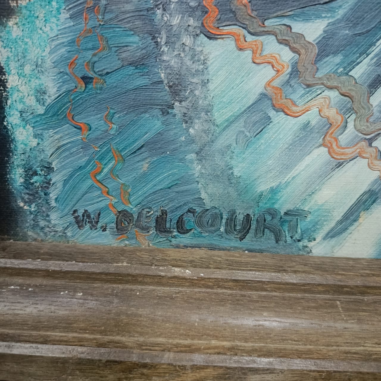 Ancien tableau vintage original sur toile signée