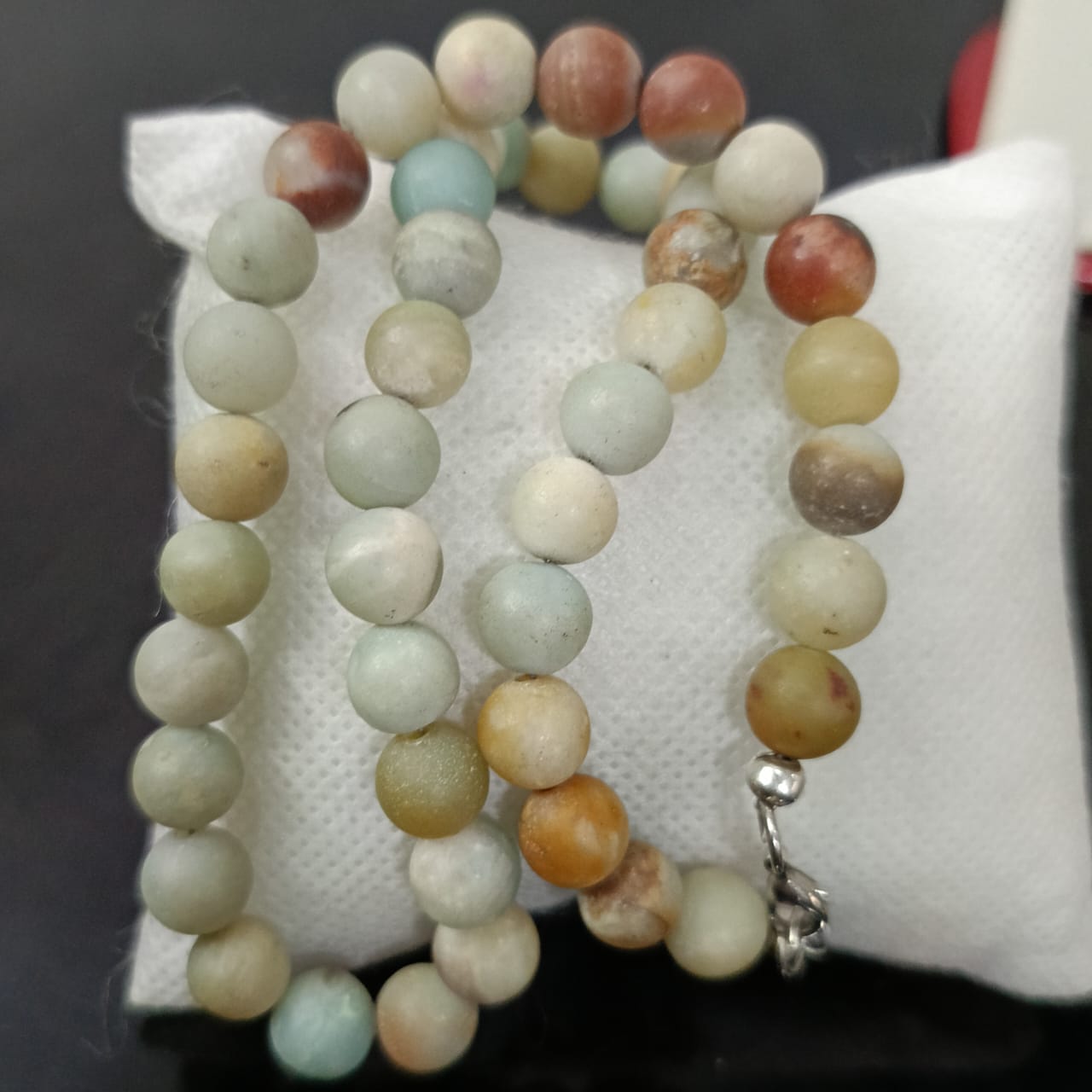 عقد تحفة بحجر عقيق طبيعي  وقفل فضة