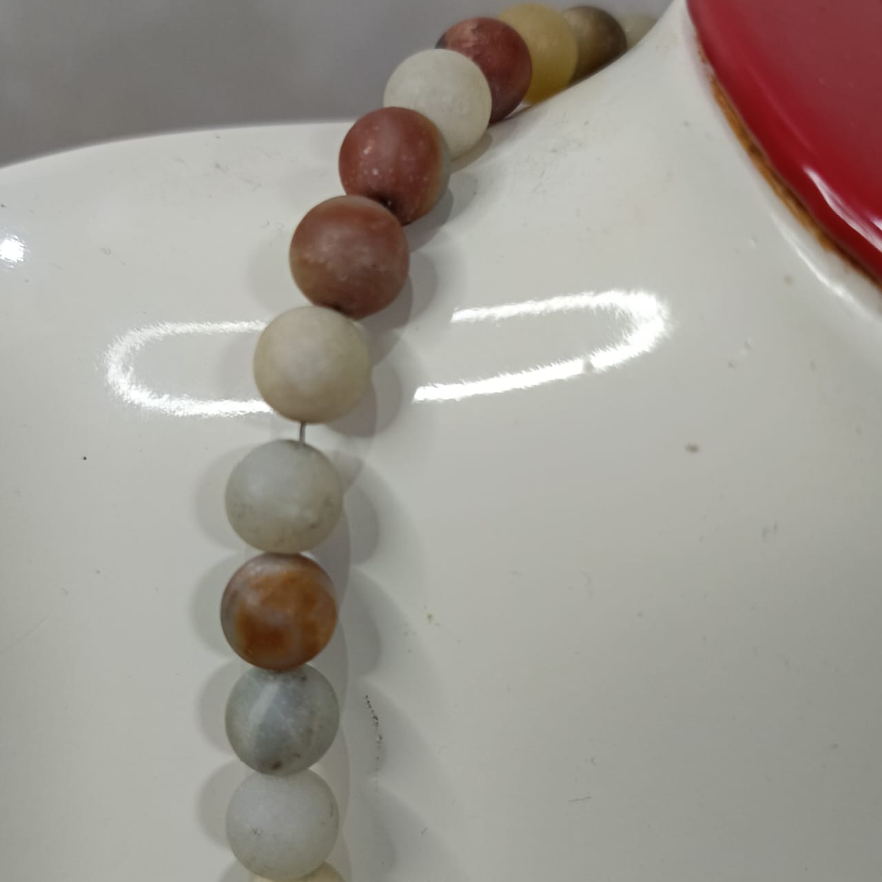 عقد تحفة بحجر عقيق طبيعي  وقفل فضة