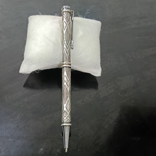 Stylo argenté antique