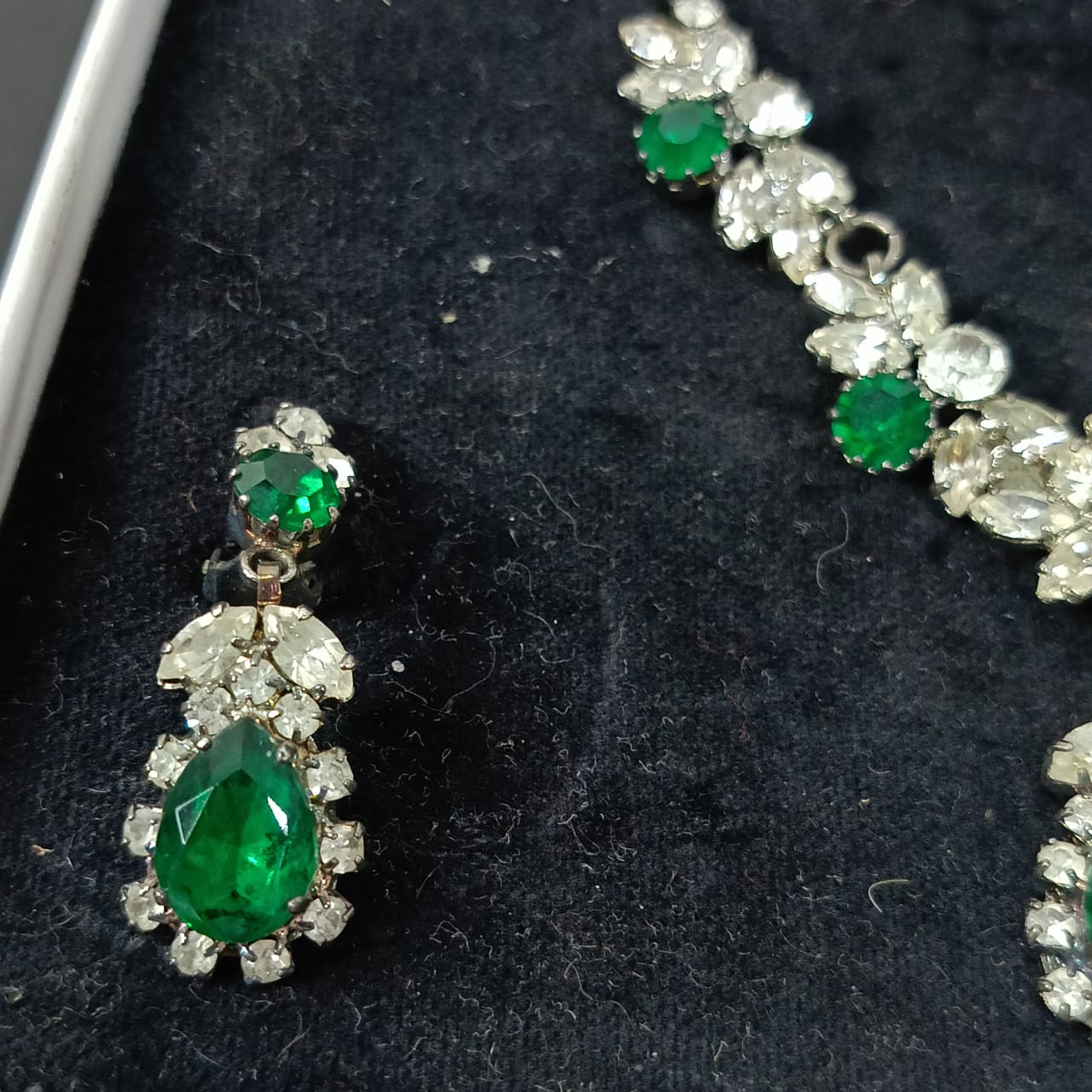 Ancien parure en plaqué or blanc vintage