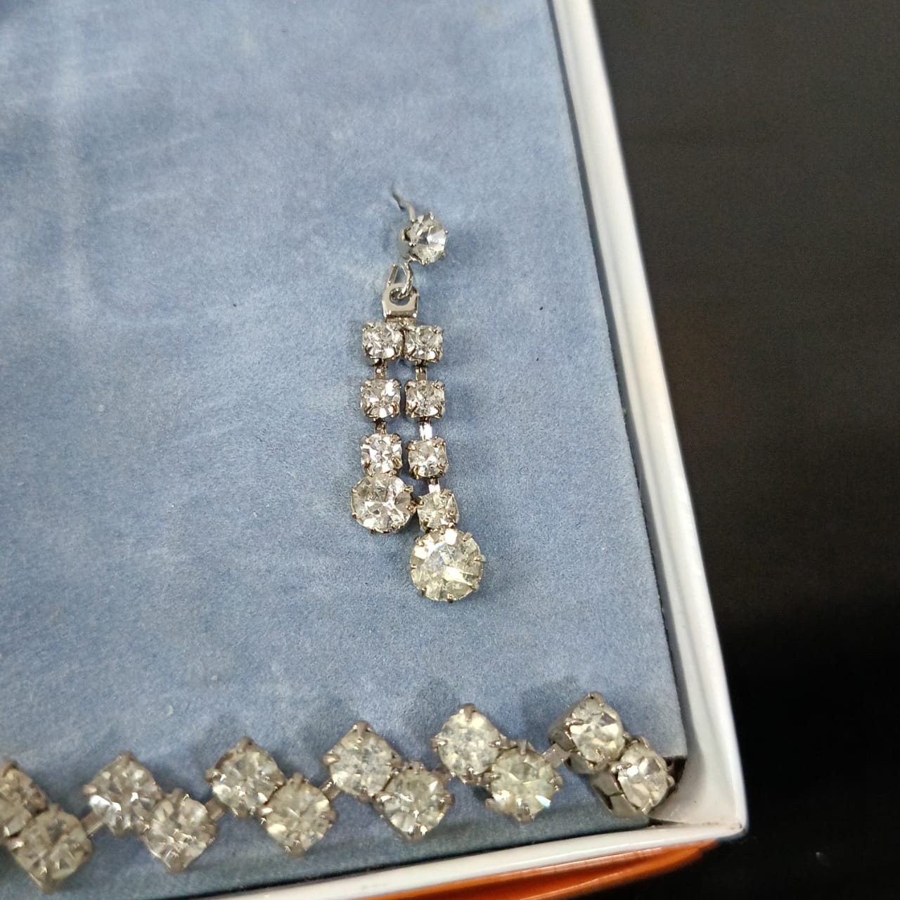 Ancien parure en plaqué or blanc vintage