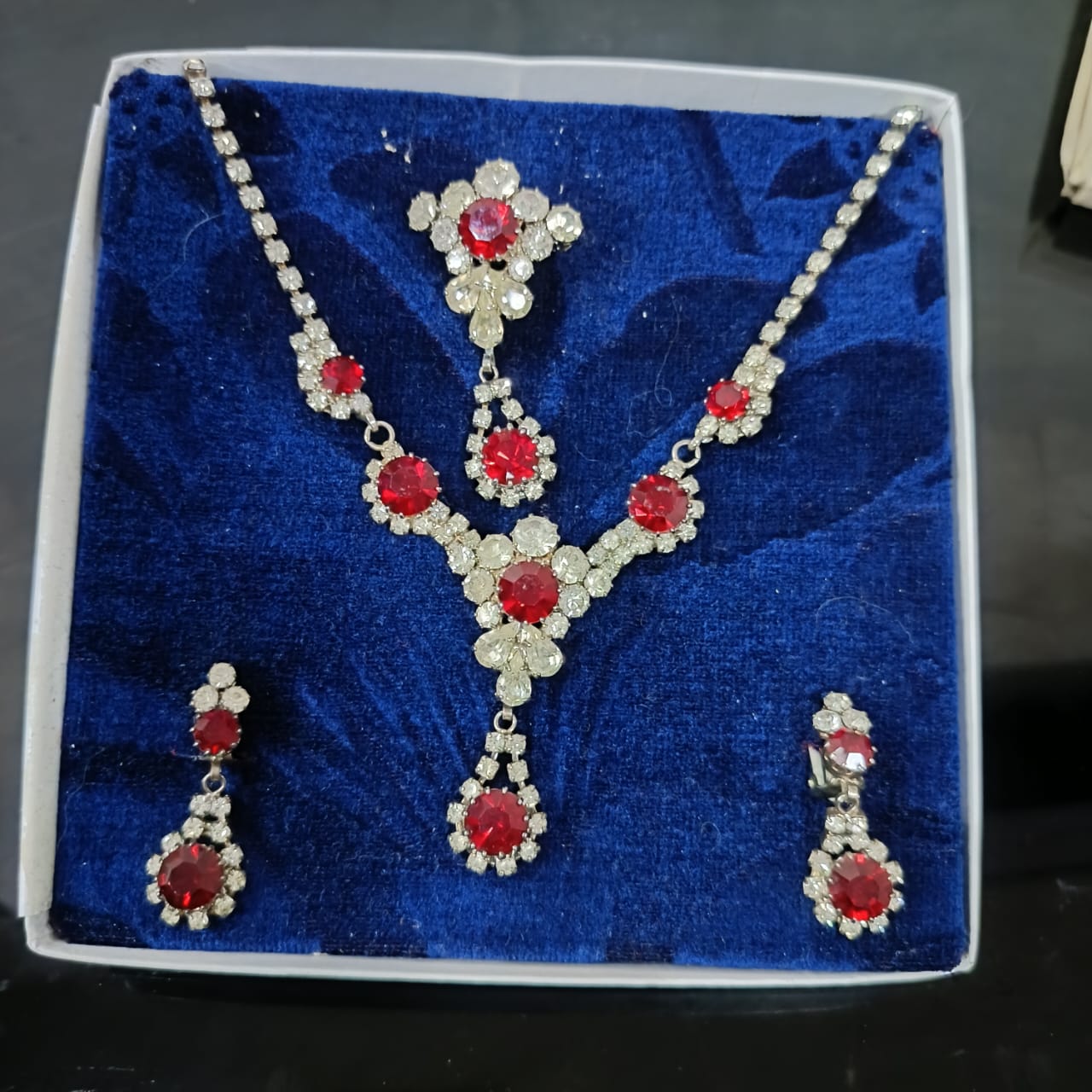 Ancien parure en plaqué or blanc vintage