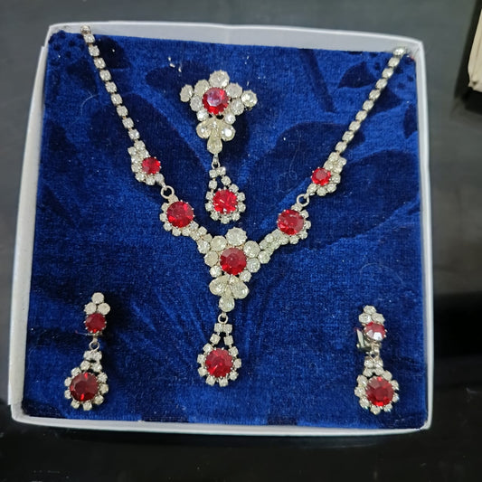 Ancien parure en plaqué or blanc vintage