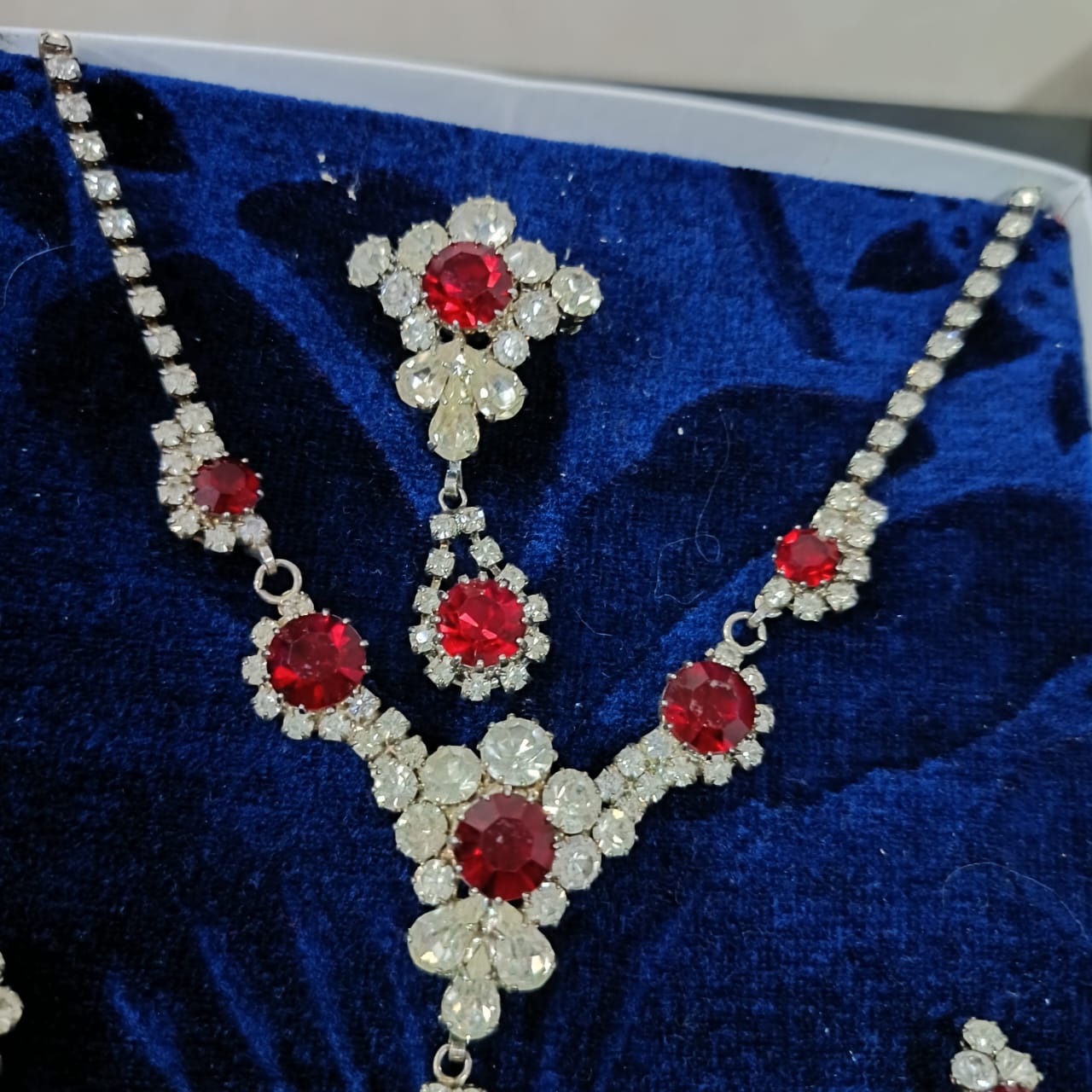 Ancien parure en plaqué or blanc vintage