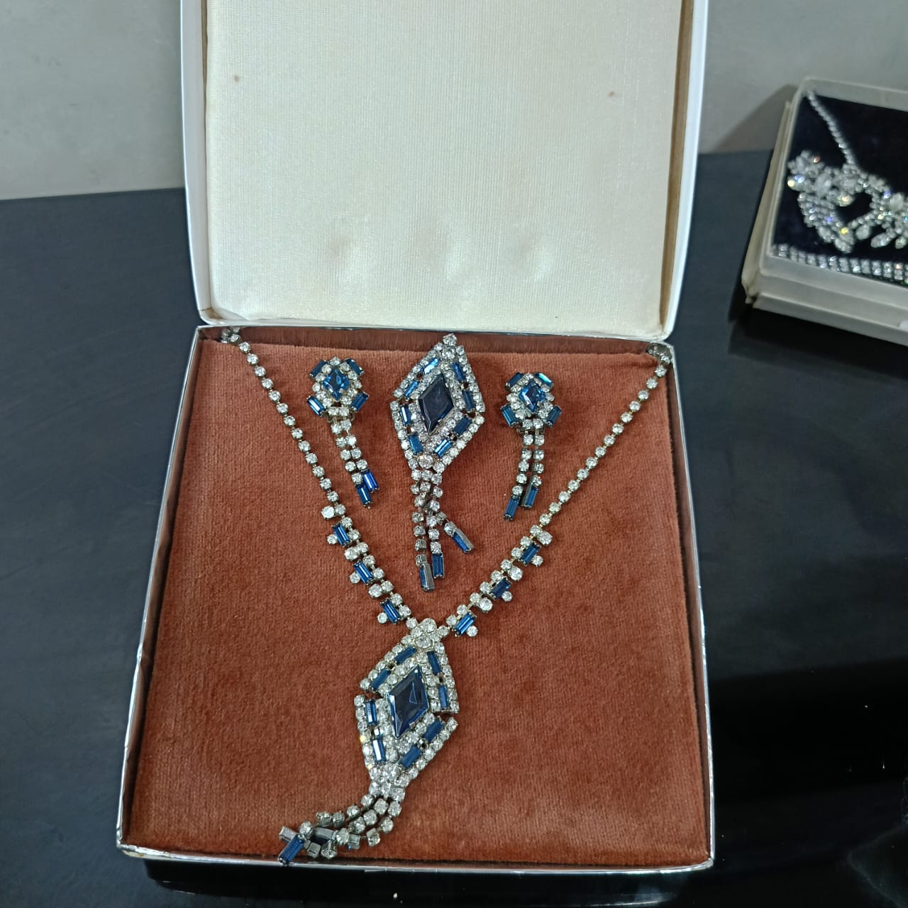 Ancien parure en plaqué or blanc vintage