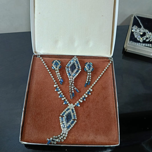 Ancien parure en plaqué or blanc vintage