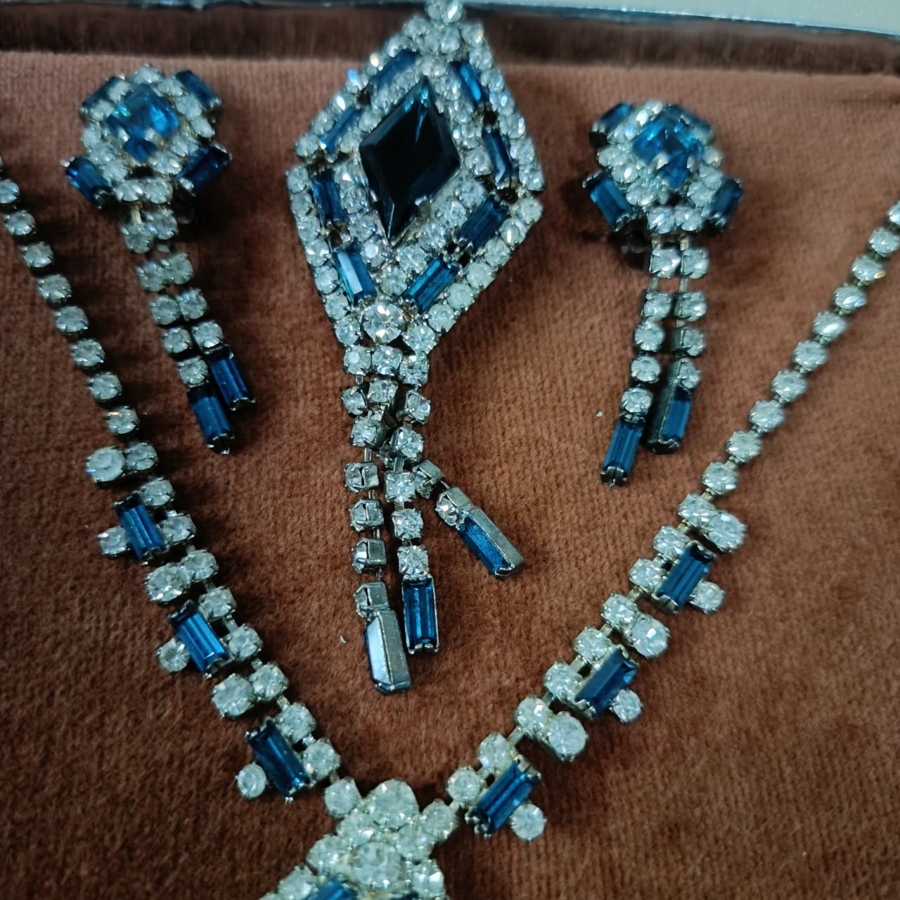 Ancien parure en plaqué or blanc vintage