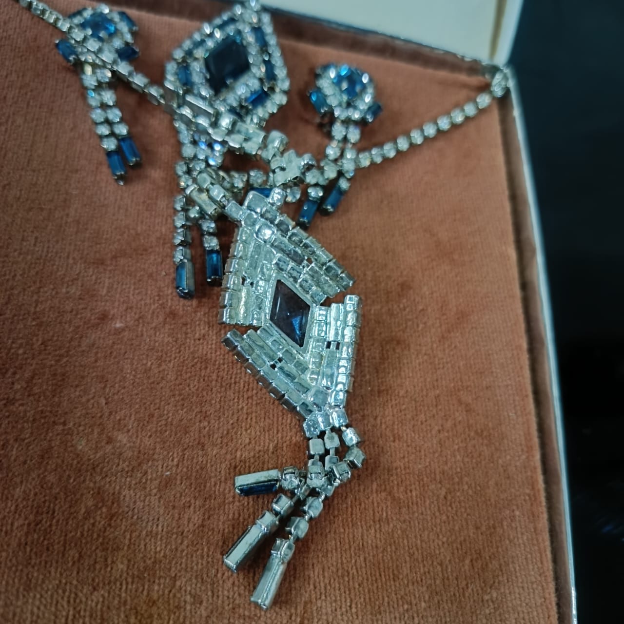 Ancien parure en plaqué or blanc vintage