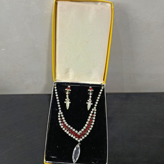 Ancien parure en plaqué or blanc vintage