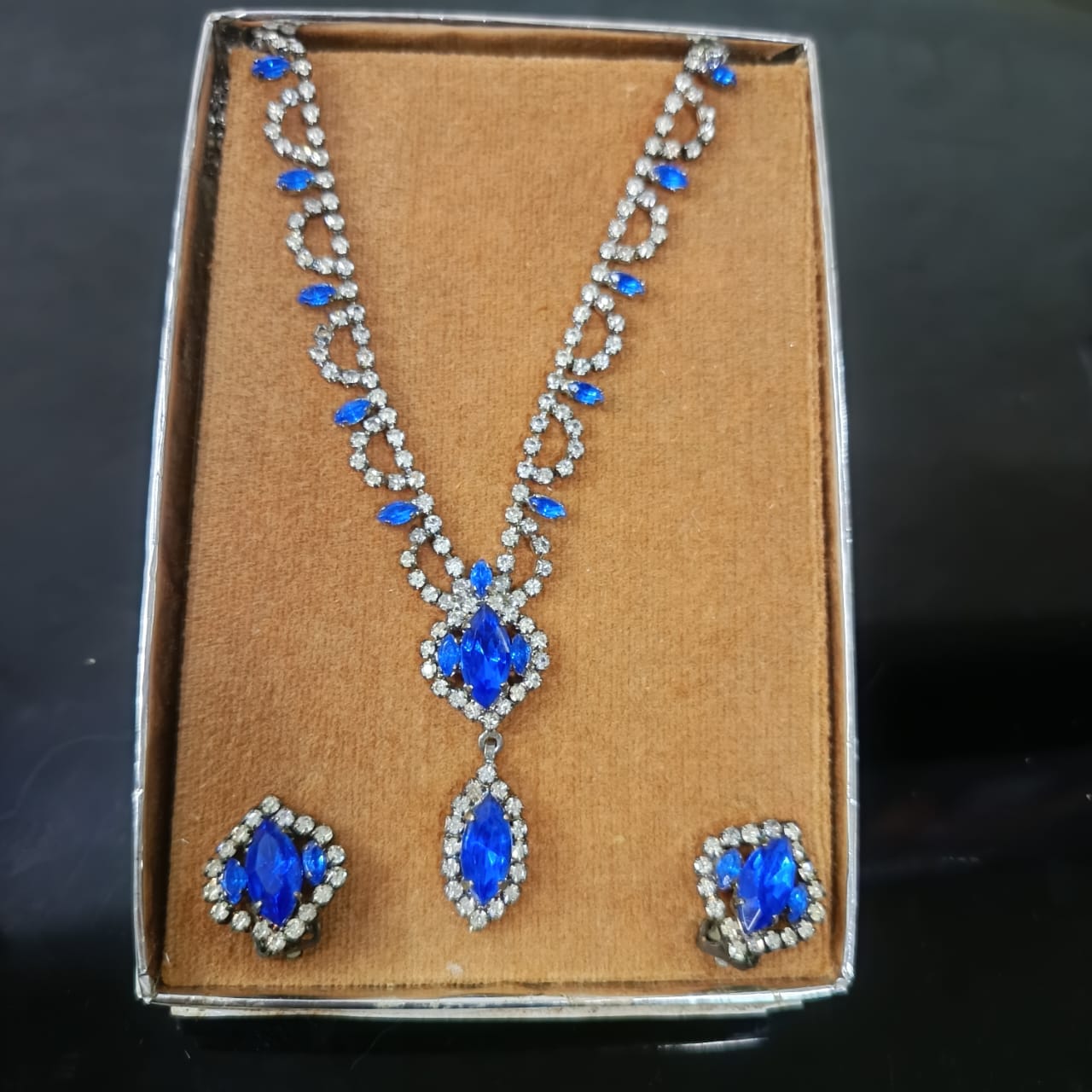 Ancien parure en plaqué or blanc vintage