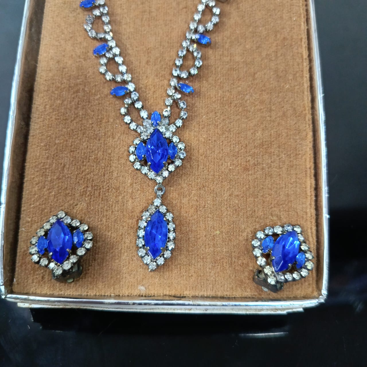 Ancien parure en plaqué or blanc vintage