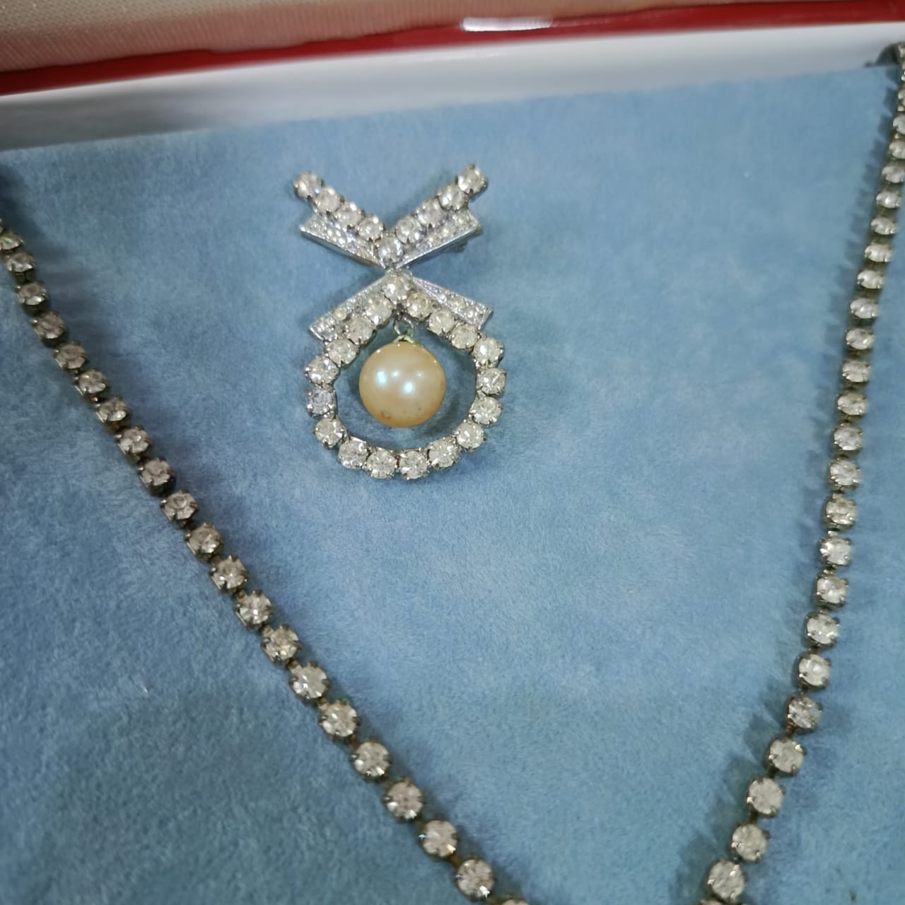 Ancien parure en plaqué or blanc vintage