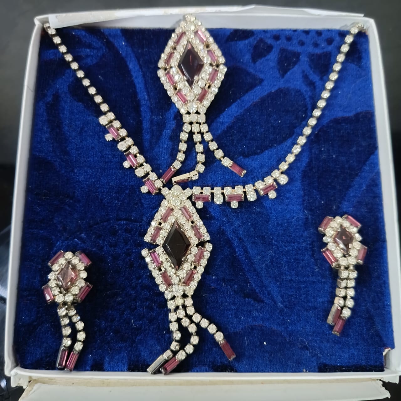 Ancien parure en plaqué or blanc vintage