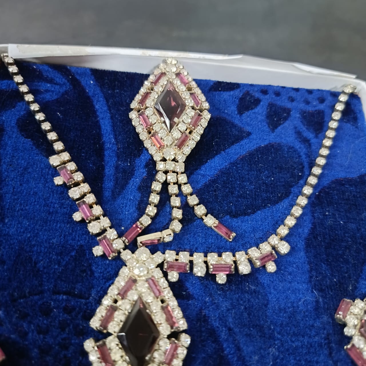 Ancien parure en plaqué or blanc vintage