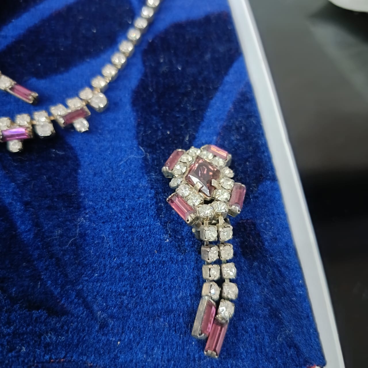 Ancien parure en plaqué or blanc vintage