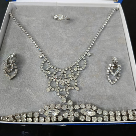 Ancien parure en plaqué or blanc vintage