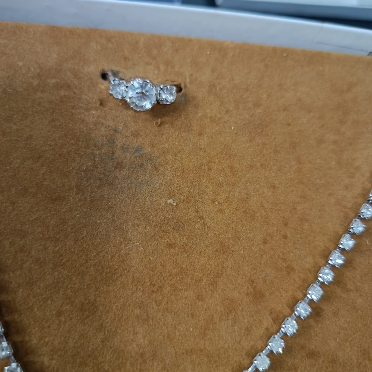 Ancien parure en plaqué or blanc vintage