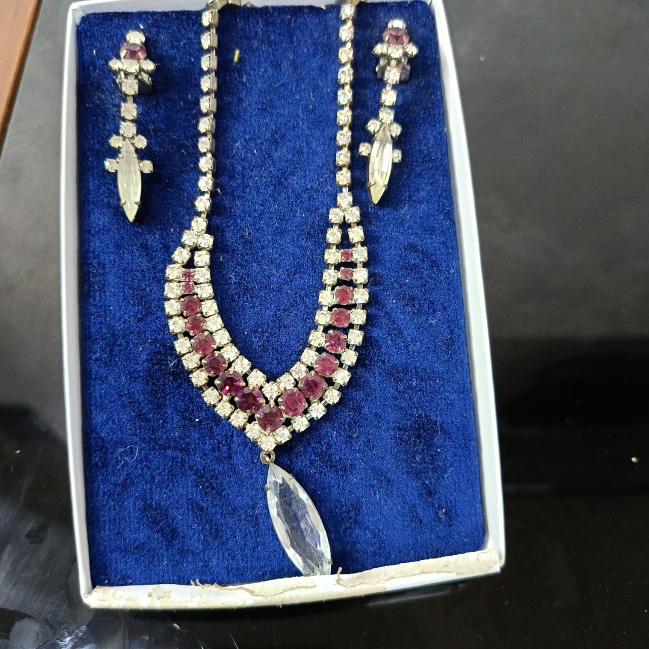 Ancien parure en plaqué or blanc vintage