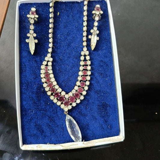 Ancien parure en plaqué or blanc vintage