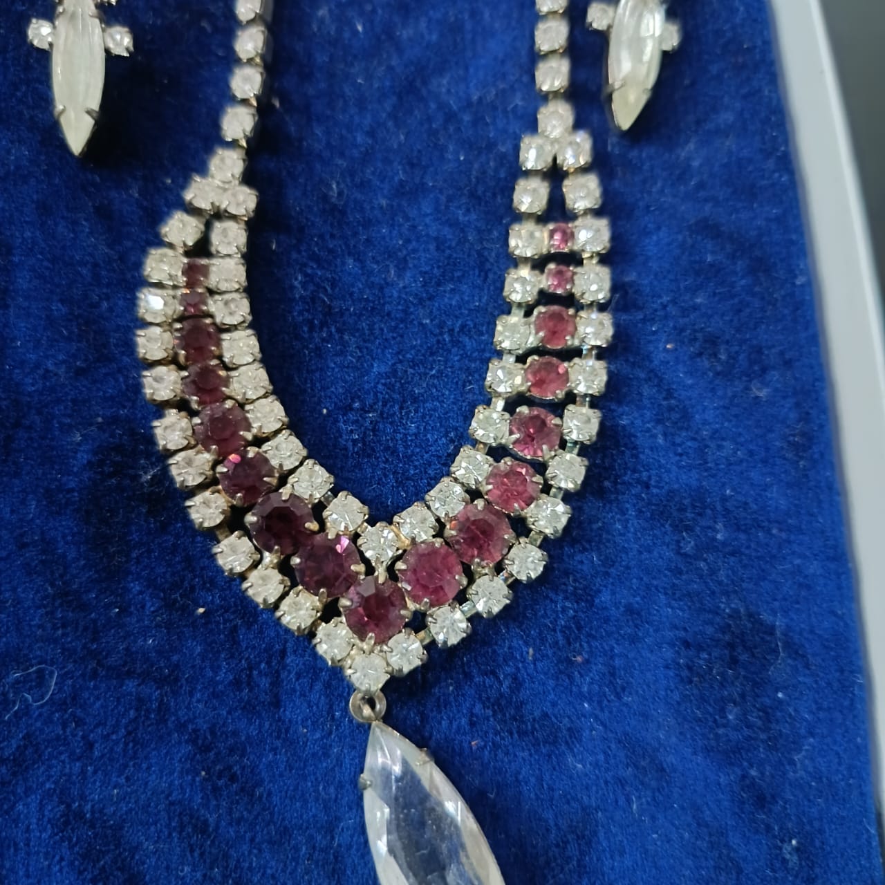 Ancien parure en plaqué or blanc vintage