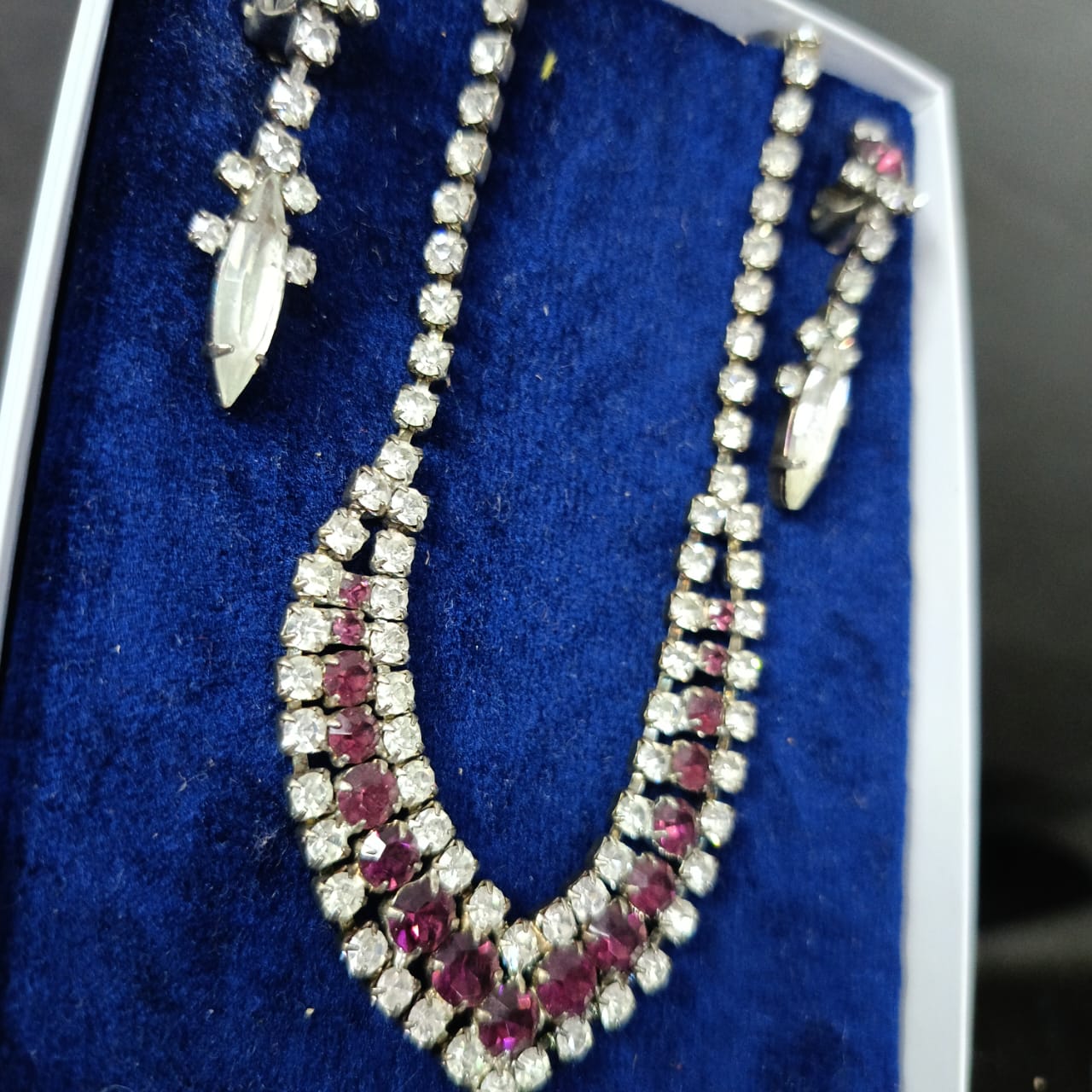 Ancien parure en plaqué or blanc vintage