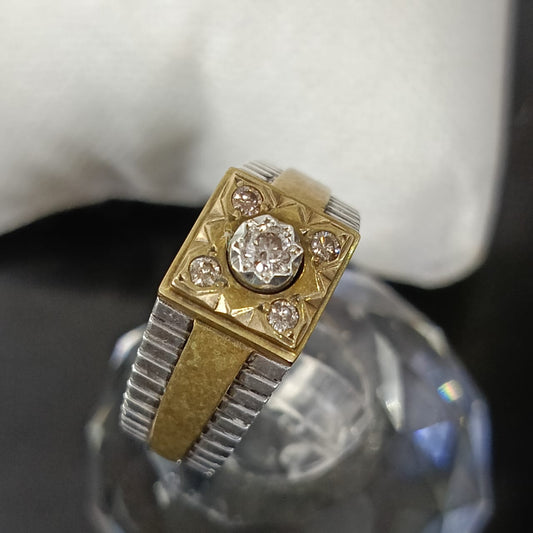 خاتم رجالي نادر تحفة فصة بحجر ماس طبيعي