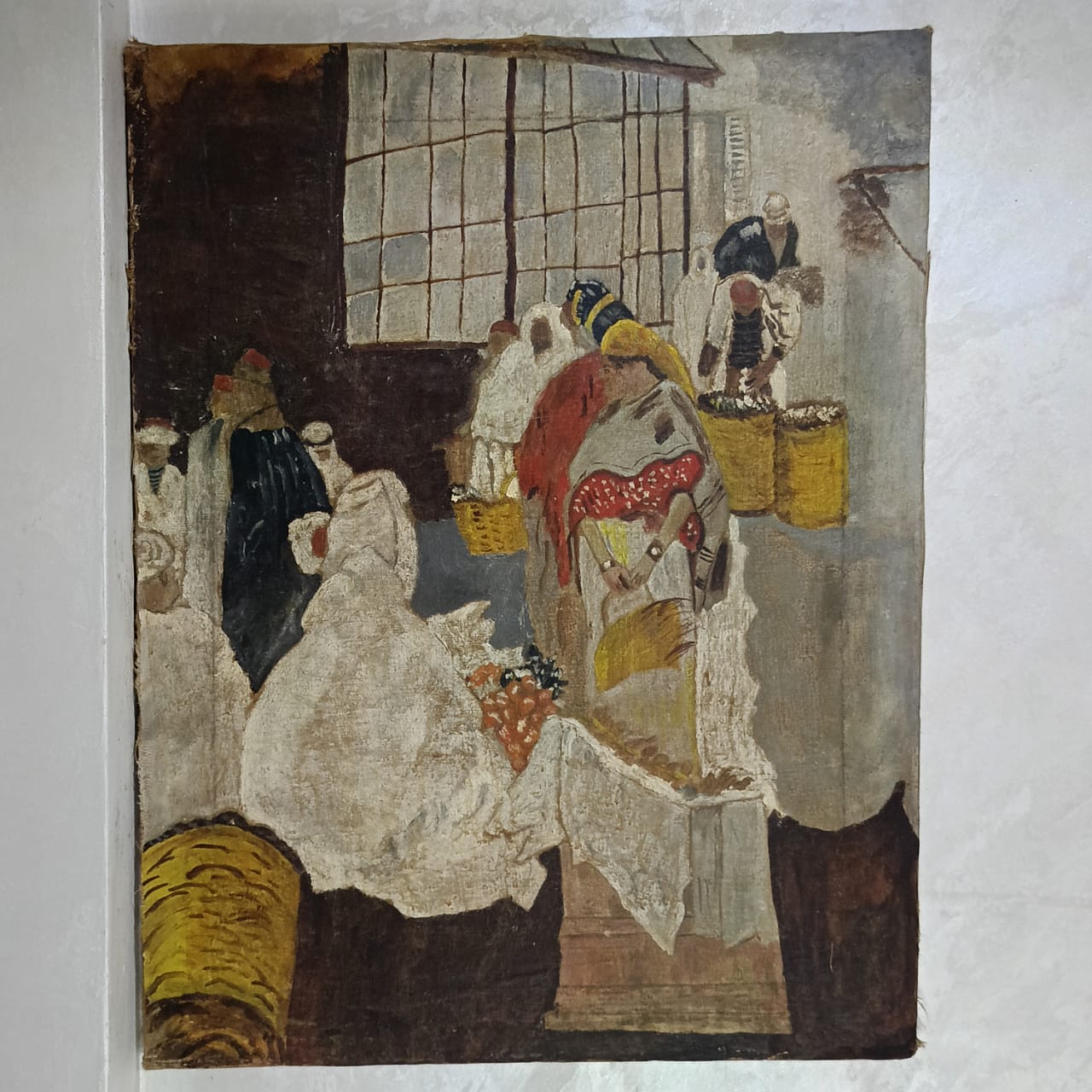 Ancien tableau vintage original sur toile