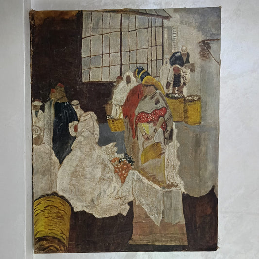 Ancien tableau vintage original sur toile