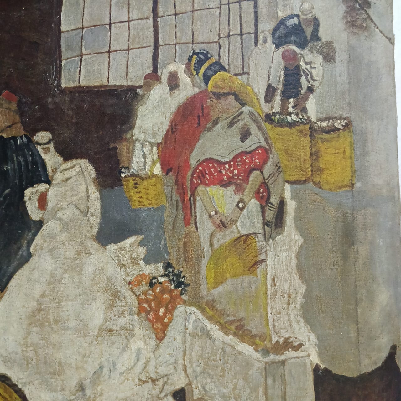 Ancien tableau vintage original sur toile