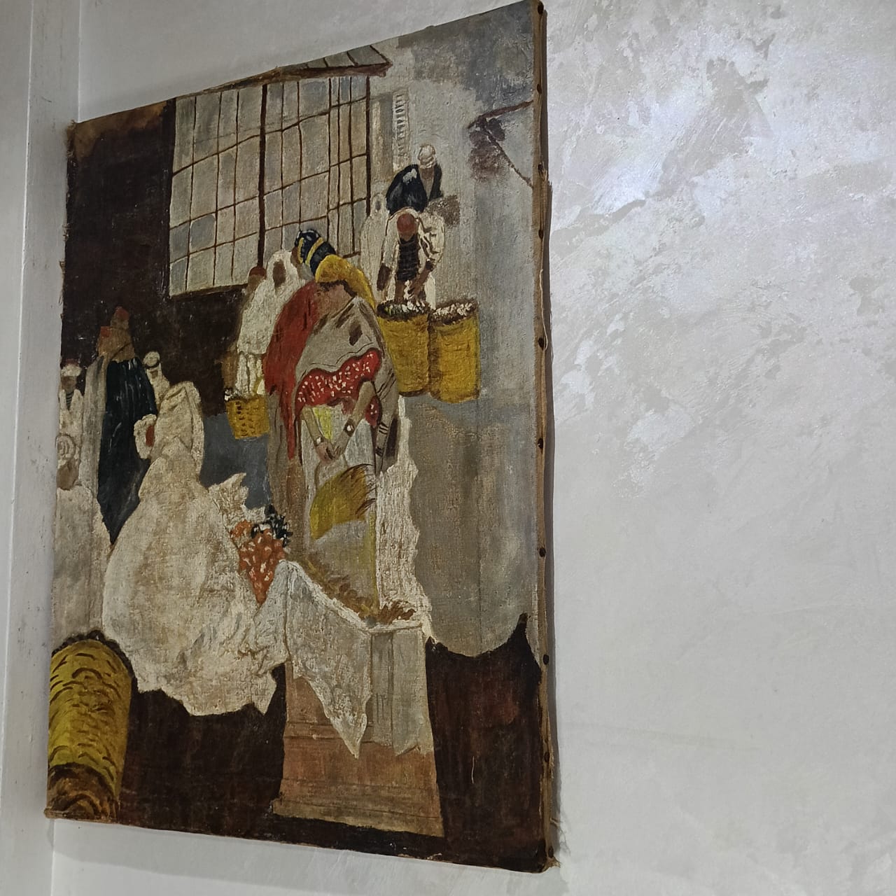 Ancien tableau vintage original sur toile