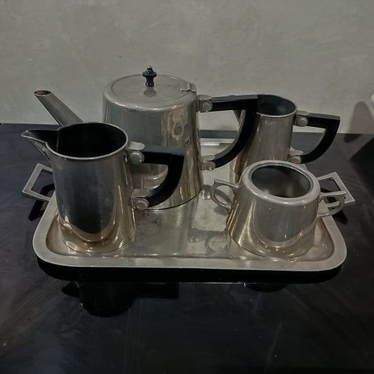 Lot cafétéria 05 pièce argenté antique vintage art déco original