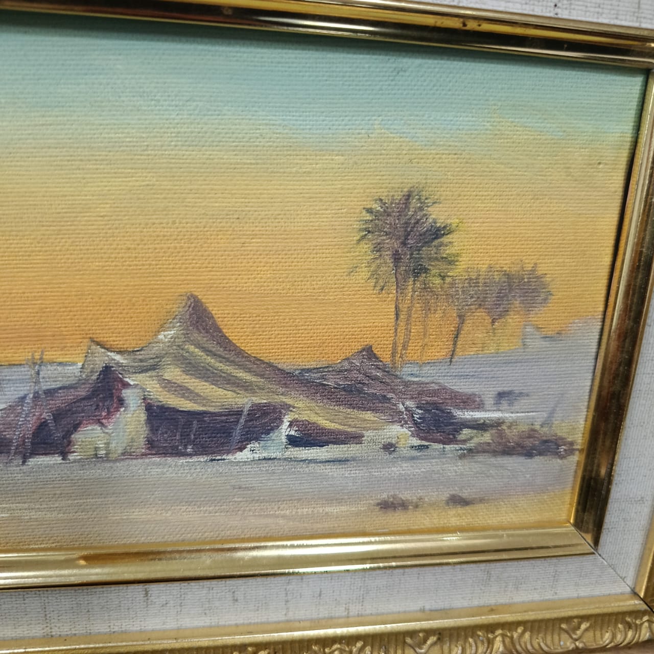 Tableau peinture huile vintage original sur toile