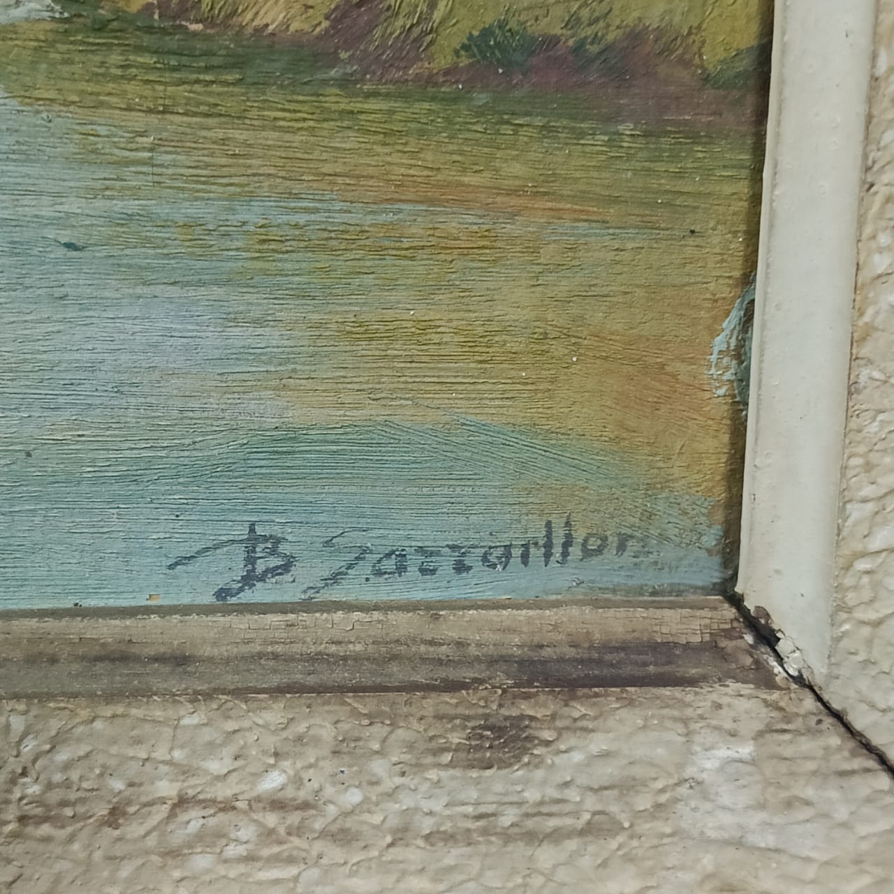 Ancien tableau vintage original huile sur panneau signée